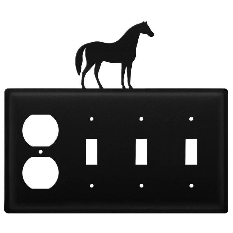 Quad Horse Single Outlet and Triple Switch Cover CUSTOM Product