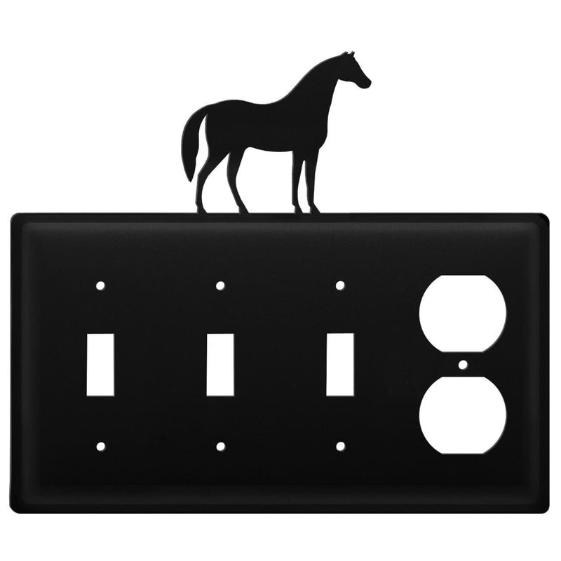 Quad Horse Triple Switch & Single Outlet CUSTOM Product