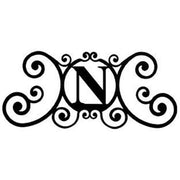 Decorative Plaque featuring Letter N in a stylish scrollwork frame, perfect for custom house signage in home and garden decor.