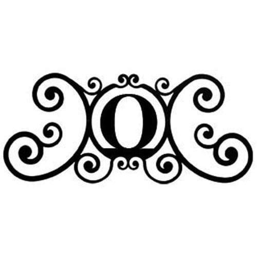 Decorative House Letter Plaque O featuring elegant scrollwork, perfect for enhancing exterior home decor with a personalized touch.