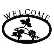 Decorative Large Grapevine Welcome Sign featuring grapevine silhouette, ideal for outdoor entryways or indoor rustic wall décor.