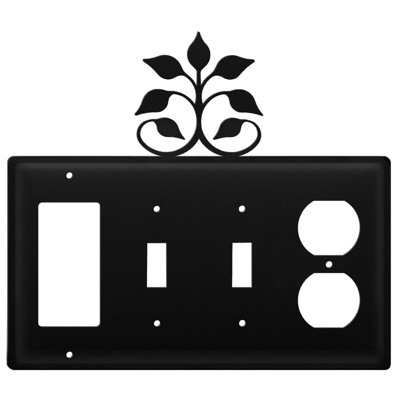 Quad Leaf Fan Single GFI Double Switch and Single Outlet Cover CUSTOM Product