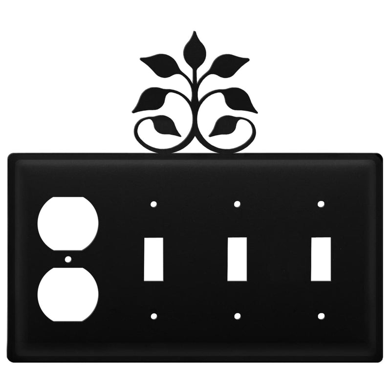 Quad Leaf Fan Single Outlet and Triple Switch Cover CUSTOM Product