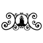 Decorative Lighthouse Plaque for over door use, showcasing elegant scroll design and lighthouse cutout, perfect for coastal-themed home accents.