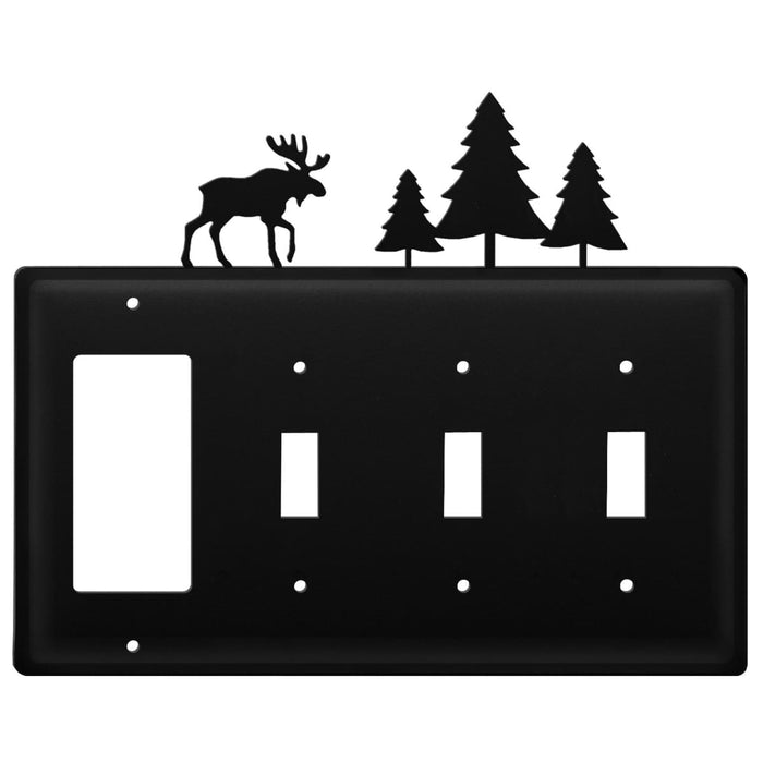 Quad Moose & Pine Trees Single GFI and Triple Switch Cover CUSTOM Product