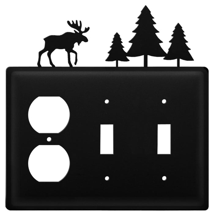 Triple Moose & Pine Trees Single Outlet and Double Switch Cover CUSTOM Product