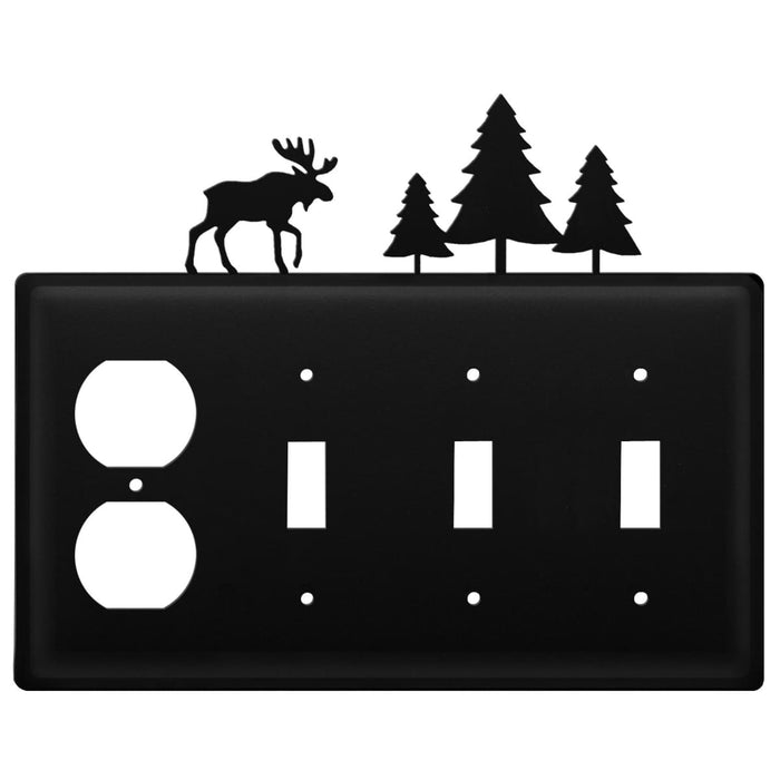 Quad Moose & Pine Trees Single Outlet and Triple Switch Cover CUSTOM Product