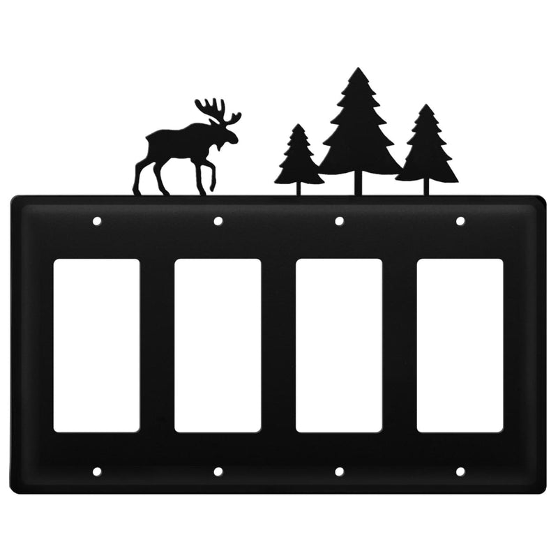 Quad Moose & Pine Trees Quad GFI Cover CUSTOM Product