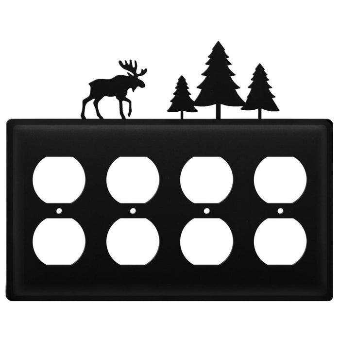 Quad Moose & Pine Trees Quad Outlet Cover CUSTOM Product