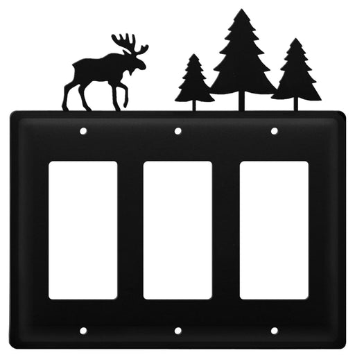 Triple Moose & Pine Trees Triple GFI Cover CUSTOM Product