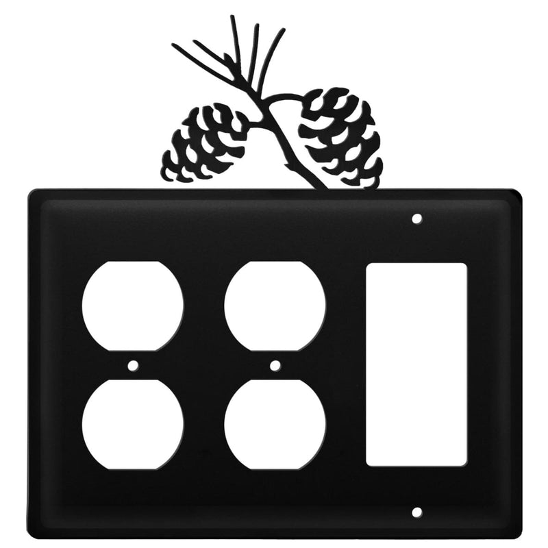 Triple Pinecone Double Outlet and Single GFI Cover CUSTOM Product