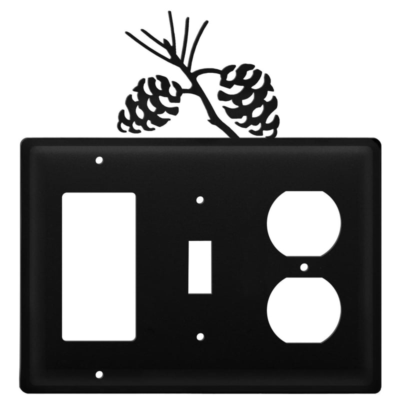 Triple Pinecone Single GFI Switch and Outlet Cover CUSTOM Product