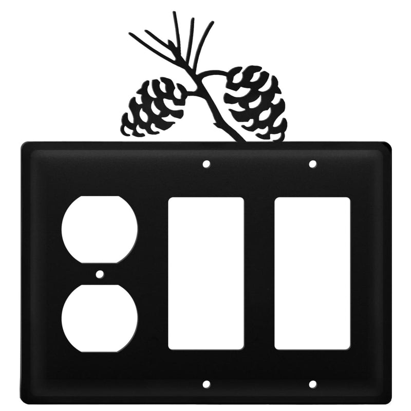 Triple Pinecone Single Outlet and Double GFI Cover CUSTOM Product