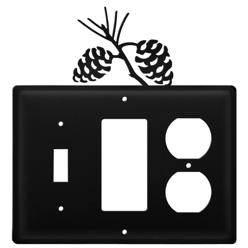 Triple Pinecone Single Switch GFI and Outlet Cover CUSTOM Product