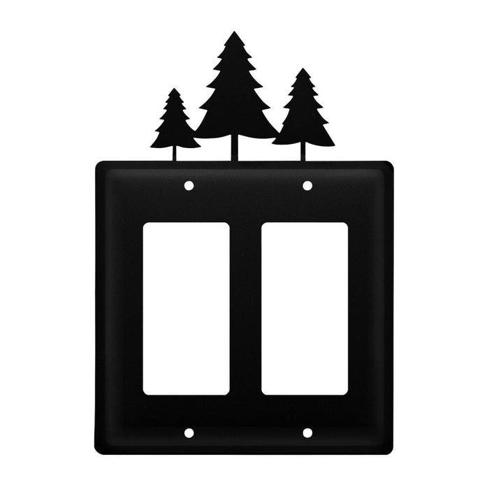 Double Pine Trees Double GFI Cover