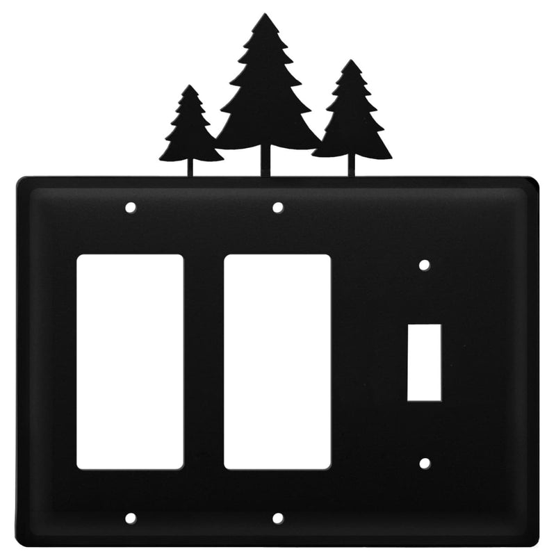 Triple Pine Trees Double GFI and Single Switch Cover CUSTOM Product