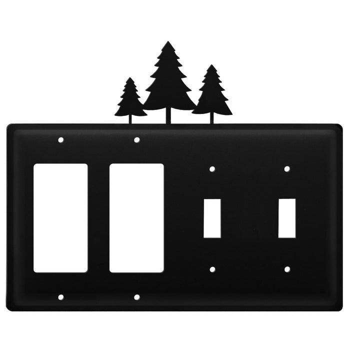 Quad Pine Trees Double GFI and Double Switch Cover CUSTOM Product