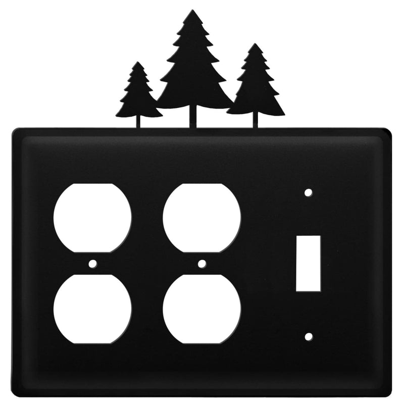 Triple Pine Trees Double Outlet and Single Switch Cover CUSTOM Product