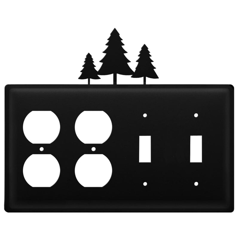 Quad Pine Trees Double Outlet and Double Switch Cover CUSTOM Product