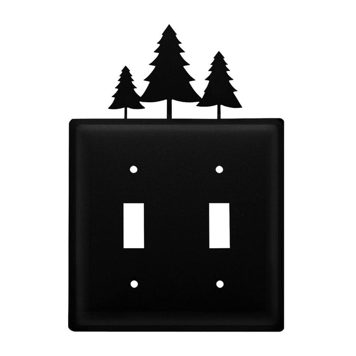 Double Pine Trees Double Switch Cover