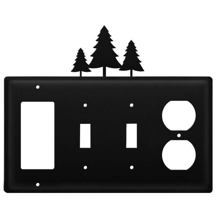 Quad Pine Trees Single GFI Double Switch and Single Outlet Cover CUSTOM Product