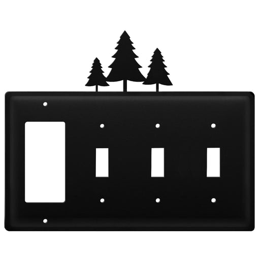 Quad Pine Trees Single GFI and Triple Switch Cover CUSTOM Product