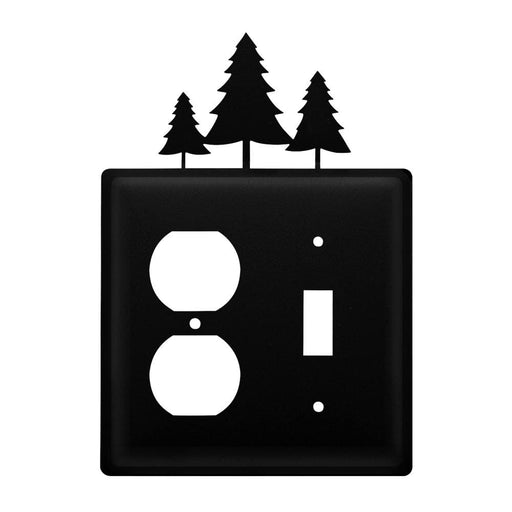 Double Pine Trees Single Outlet and Switch Cover