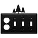 Quad Pine Trees Single Outlet and Triple Switch Cover CUSTOM Product