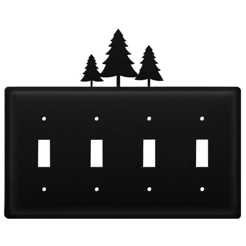 Quad Pine Trees Quadruple Switch Cover