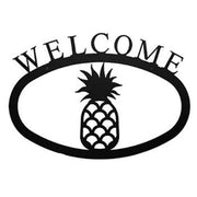 Pineapple Welcome Sign wall décor in oval shape, perfect for home and garden entryways to create a warm, inviting atmosphere.