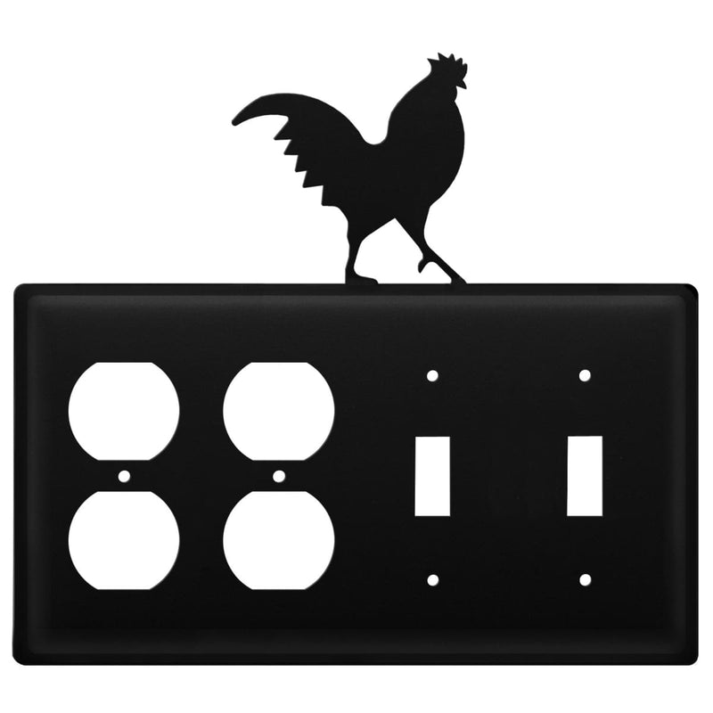 Quad Rooster Double Outlet and Double Switch Cover CUSTOM Product