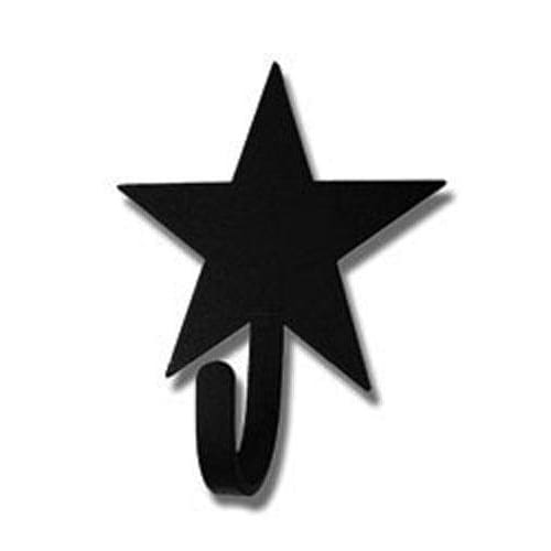 Black Star Magnetic Hook with curved bottom hook, perfect for Christmas decorations or everyday storage. Strong magnet for secure hanging.
