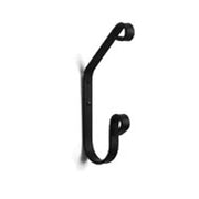 Wall-mounted Single Coat Hook in matte black finish, perfect for traditional coat bars in home and garden decor.
