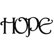 Modern Wall Art HOPE decorative plaque in black finish, perfect for adding a stylish and inspirational touch to any room décor.