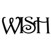 Decorative Wall Art WISH in elegant black lettering, 14x5 inches. Perfect wall décor accent for modern or rustic interiors.